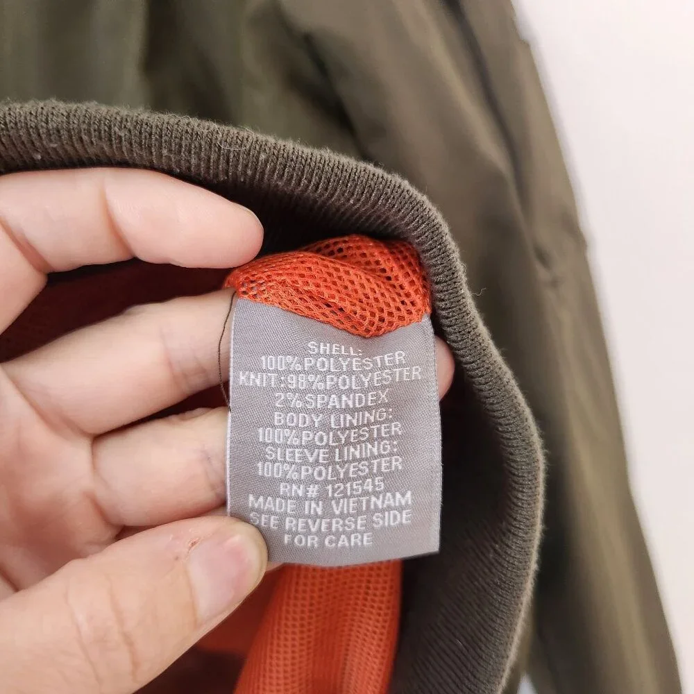 Michael Kors Olive Green Bomber Jacket Full-Zip Military Utility Men's M - Picture 11 of 12